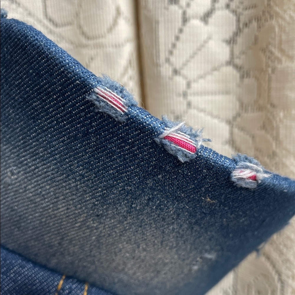 New With Tag Blue Denim Cap with Red and Yellow Embroidery Roses - Picture 7 of 7